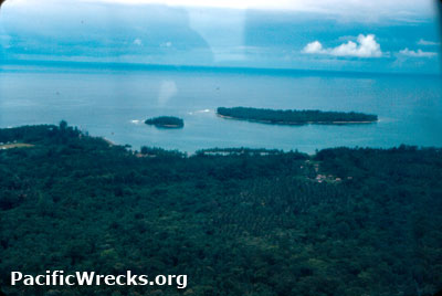 Pacific Wrecks Aerial View Of Cape Torokina On Bougainville Bordering