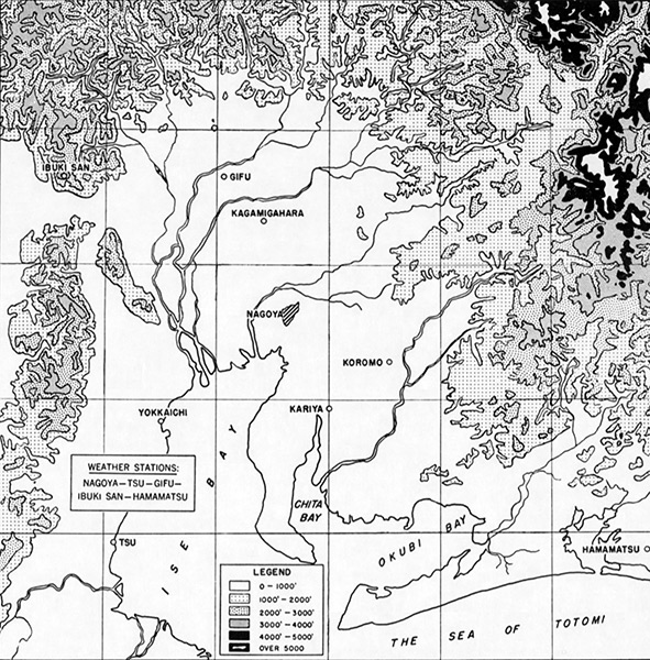 Pacific Wrecks Map Of Aichi Prefecture Area Weather Stations And