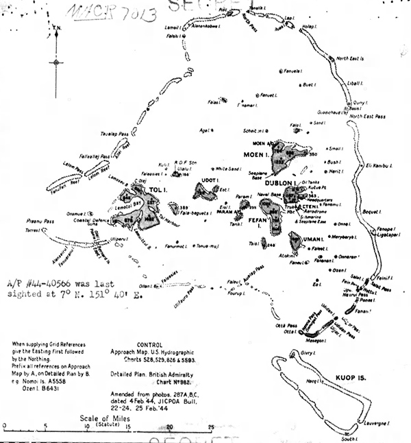 Pacific Wrecks Map  of Truk  Lagoon 