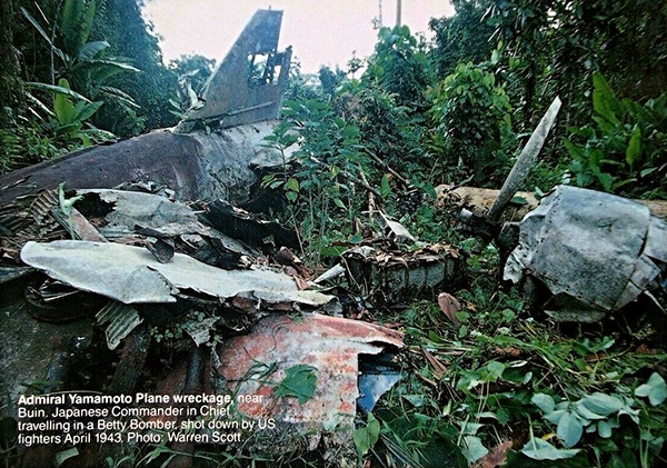 Pacific Wrecks - Postcard of G4M1 Betty 2656 crash site of Admiral