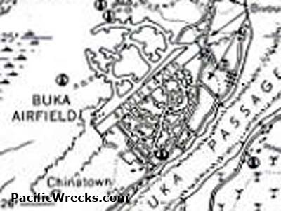 Pacific Wrecks - Map of Buka Airfield on Buka Island and Buka Passage