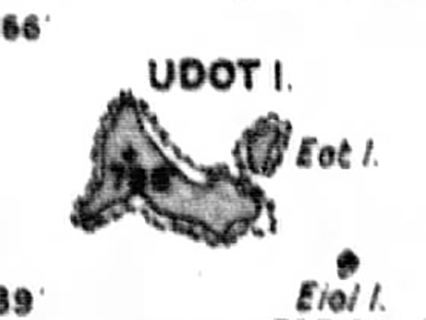 Pacific Wrecks - Map of Udot Island inside Truk Lagoon